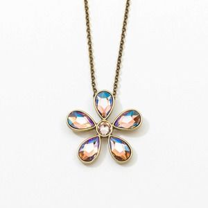 Touchstone Crystal Flower Necklace with Iridescent Petals